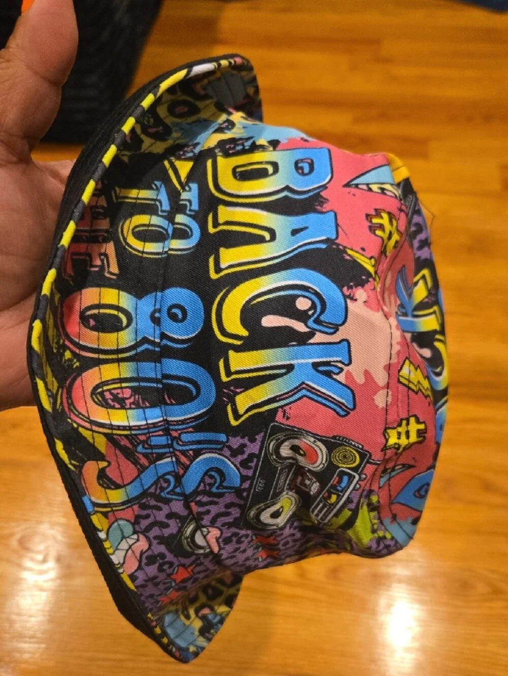 Adult 'Back to 80s' Colorful Graphic Bucket Hat